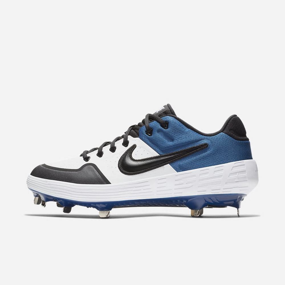 Crampon Baseball Nike Alpha Huarache Elite 2 Low Blanche 2973-104 White/Gym Blue/White/Black Homme | ZXA-93681717